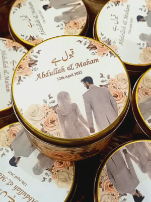 Personalized Floral Favor Tins UK - South Asian Wedding Keepsake