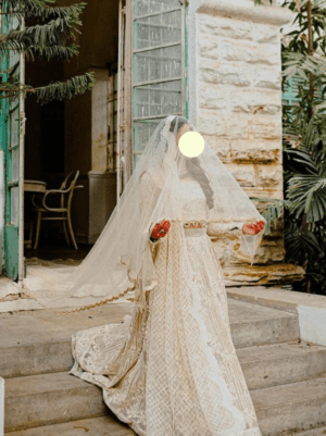 White Bridal Dupatta UK - Soft Net Wedding Veil with Golden Border