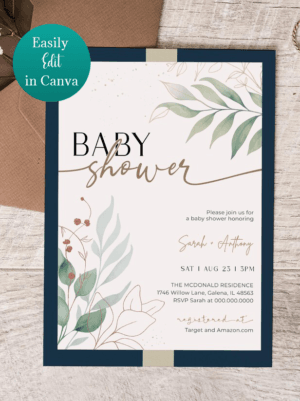 Baby Shower Invitation Template UK