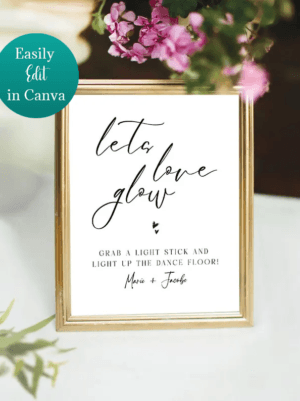 UK Wedding Glow Sign, Minimalist Let Love Glow Sign
