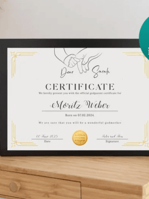 Godparent Certificate Template UK