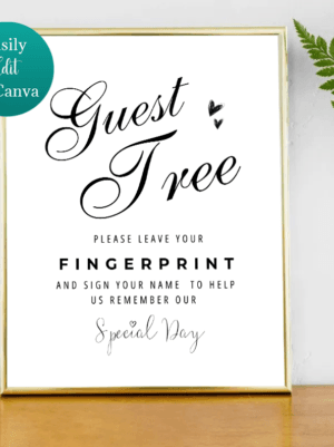UK Wedding Thumbprint Guestbook Sign