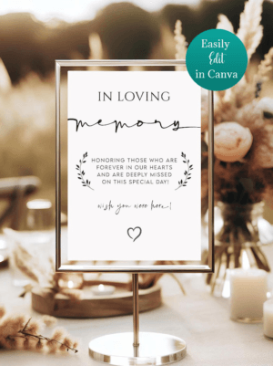 In Loving Memory UK Wedding Sign