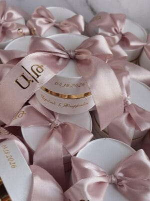Luxury Round Wedding Favor Boxes UK - Beige Shimmer