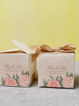 Elegant Floral Wedding Favor Boxes with Ribbon UK