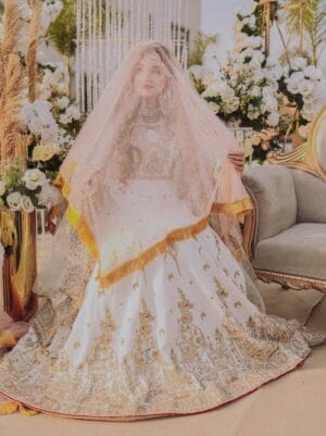 Bridal Nikkah Dupatta UK - Gold Embellished Wedding Veil