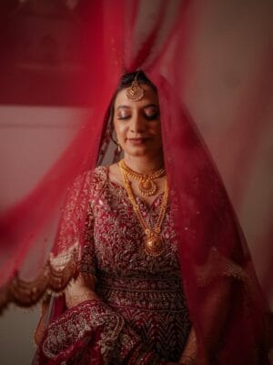 Radiant Bridal Beauty UK - Traditional Nikkah Dupatta Elegance