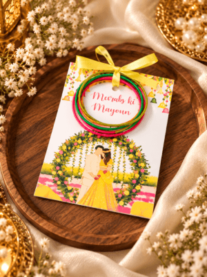 Custom Mayoun Bangle Wedding Favours Floral Favor Cards UK