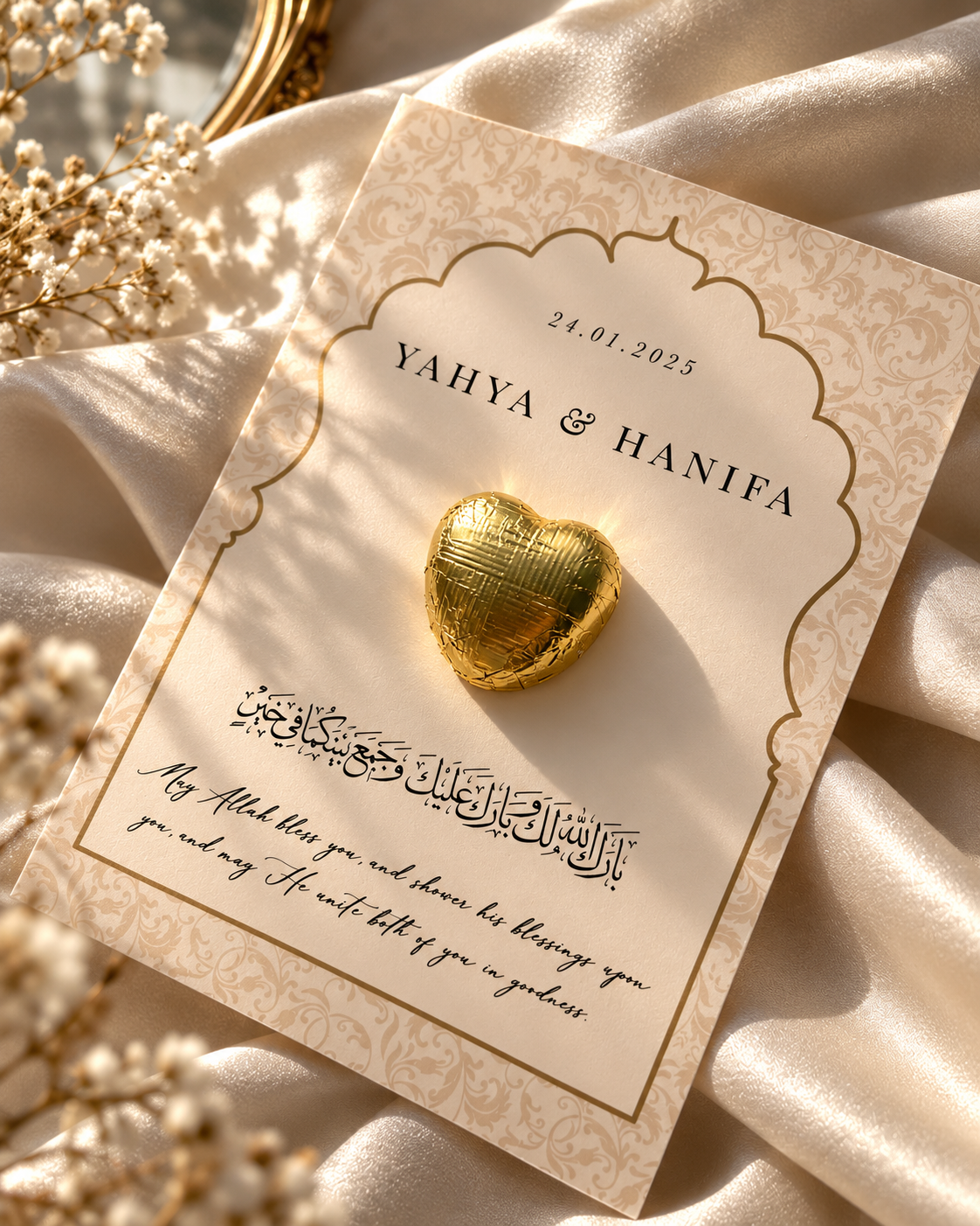 Mughal Arch Wedding Favor Cards with Islamic Dua UK