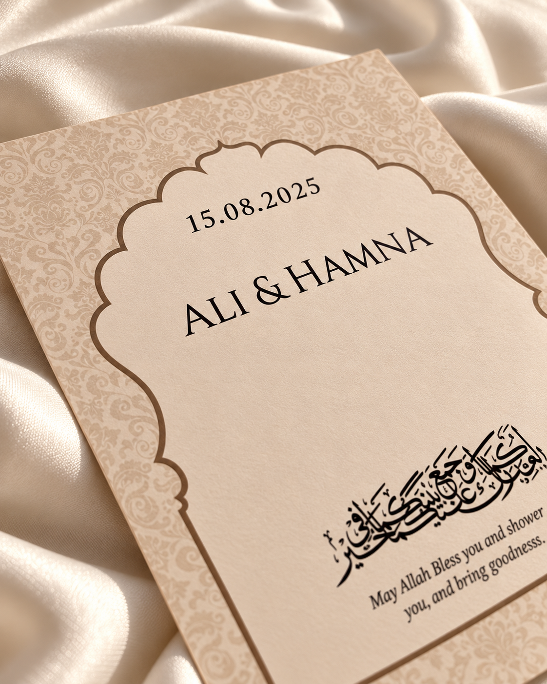 Mughal Arch Wedding Favor Cards with Islamic Dua UK