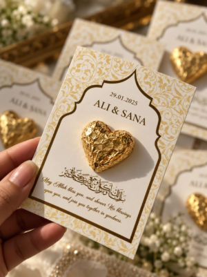 Nikkah Chocolate Favor Cards Custom Wedding Favors UK