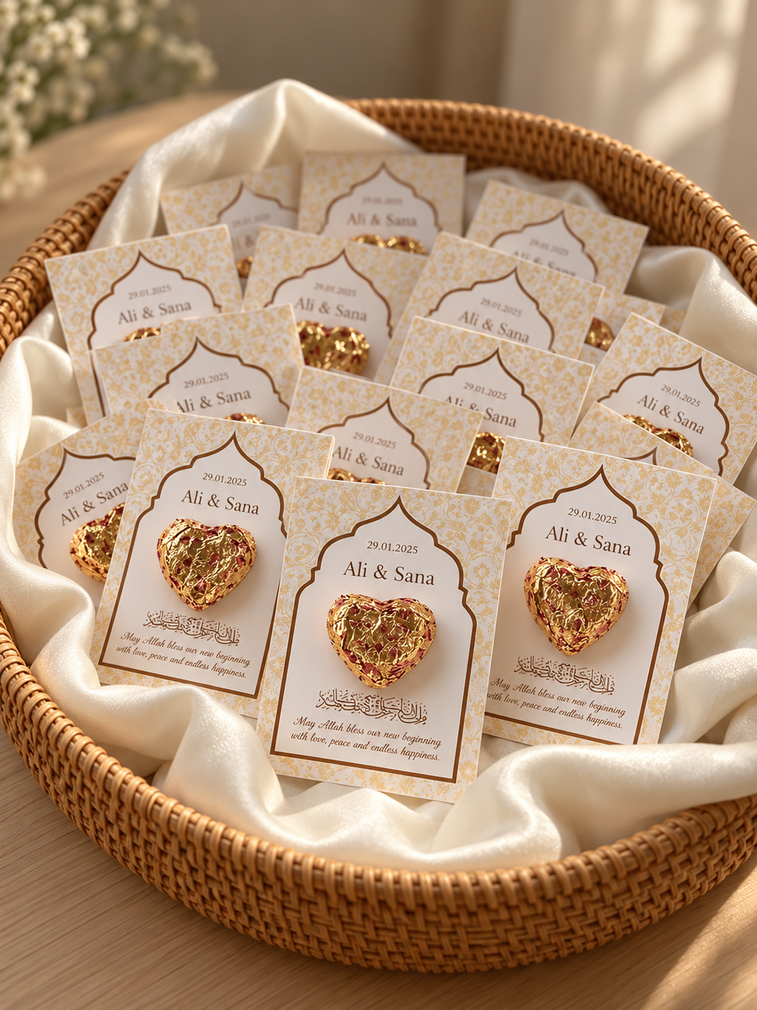 Nikkah Chocolate Favor Cards Custom Wedding Favors UK
