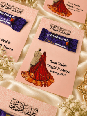 Personalised Wedding Favor Cards with Chocolate UK